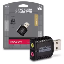 obrázek produktu AXAGON ADA-17, USB 2.0 - externí zvuková karta HQ MINI, 96kHz/24-bit stereo, vstup USB-A