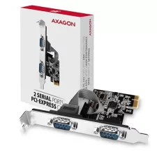 obrázek produktu AXAGON PCEA-S2N, PCIe řadič - 2x sériový port (RS232) 250 kbps, vč. LP
