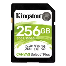 obrázek produktu Kingston Canvas Select Plus - Paměťová karta flash - 256 GB - Video Class V30 / UHS-I U3 / Class10 - SDXC UHS-I