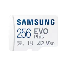obrázek produktu Samsung paměťová karta 256GB EVO Plus micro SDXC V3 TLC U3 (čtení až 130MB/s) + SD adaptér