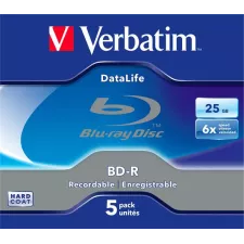 obrázek produktu Verbatim BD-R, Datalife, 25GB, jewel box, 43836, 6x, 5-pack