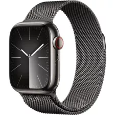 obrázek produktu Hodinky Apple Watch Series 9 GPS + Cellular, 45mm Graphite Stainless Steel Case with Graphite Milanese Loop