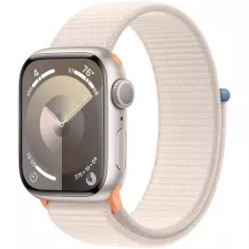 obrázek produktu Hodinky Apple Watch Series 9 GPS + Cellular, 41mm Starlight Aluminium Case with Starlight Sport Loop