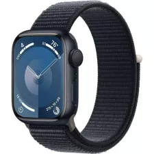 obrázek produktu Apple Watch Series 9 45mm Cellular Temně inkoustový hliník s temně inkoustovým provlékacím sportovním řemínkem
