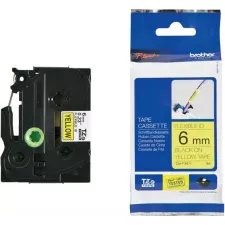 obrázek produktu Páska Brother TZE-FX611, 6mm, žlutá/černá, s flexibilní páskou, délka 8m