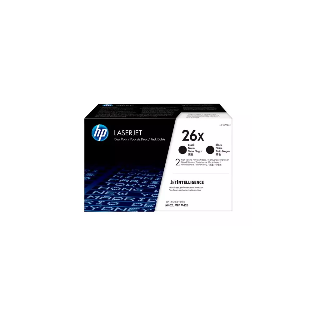 Obrázek produktu HP LaserJet 26X 2-pack Black Print Cartridge CF226XD