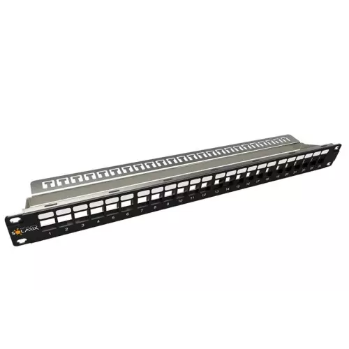 obrázek produktu Solarix SX24M-0-STP-BK-UNI-N - Patch panel (záslepný) - modular - černá - 1U - 24 porty