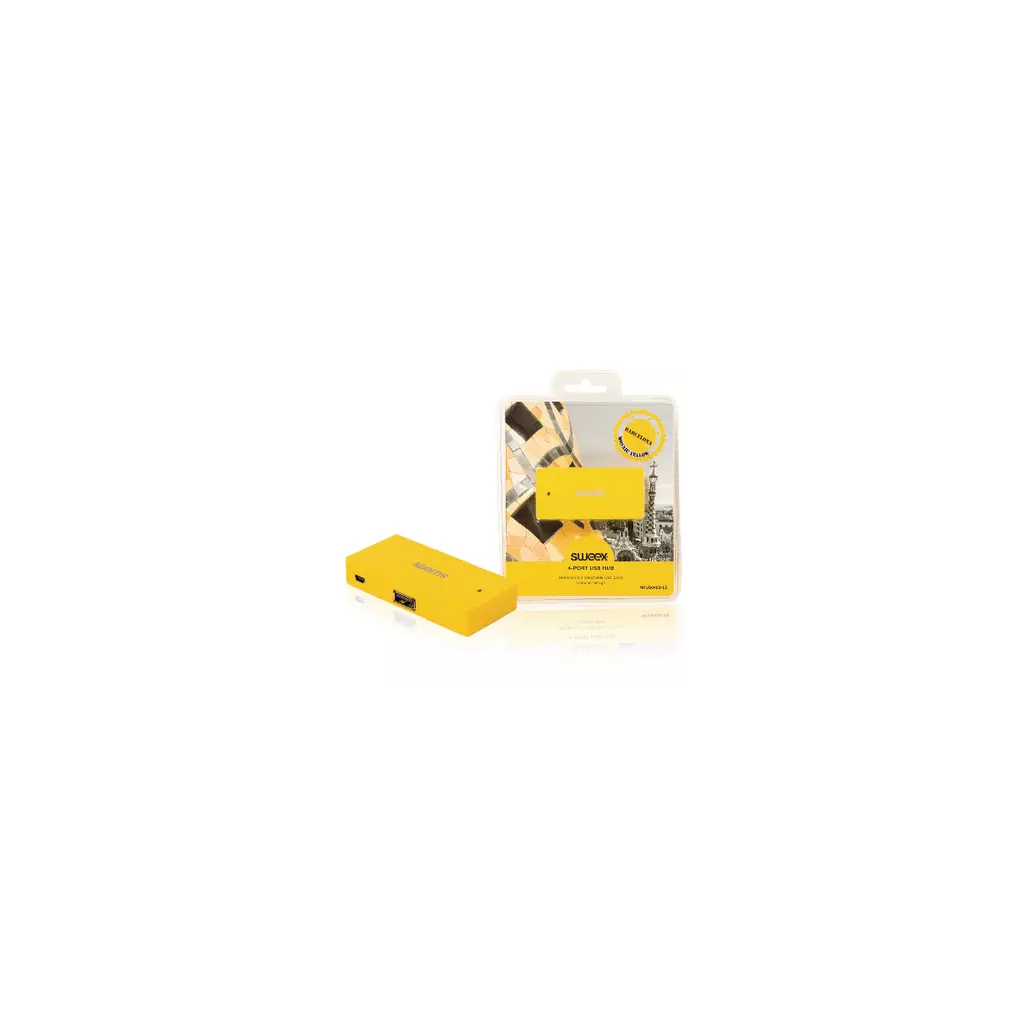 Obrázek produktu SWEEX USB rozbočovač Barcelona, 4 porty, žlutý (NPUS0480-05)