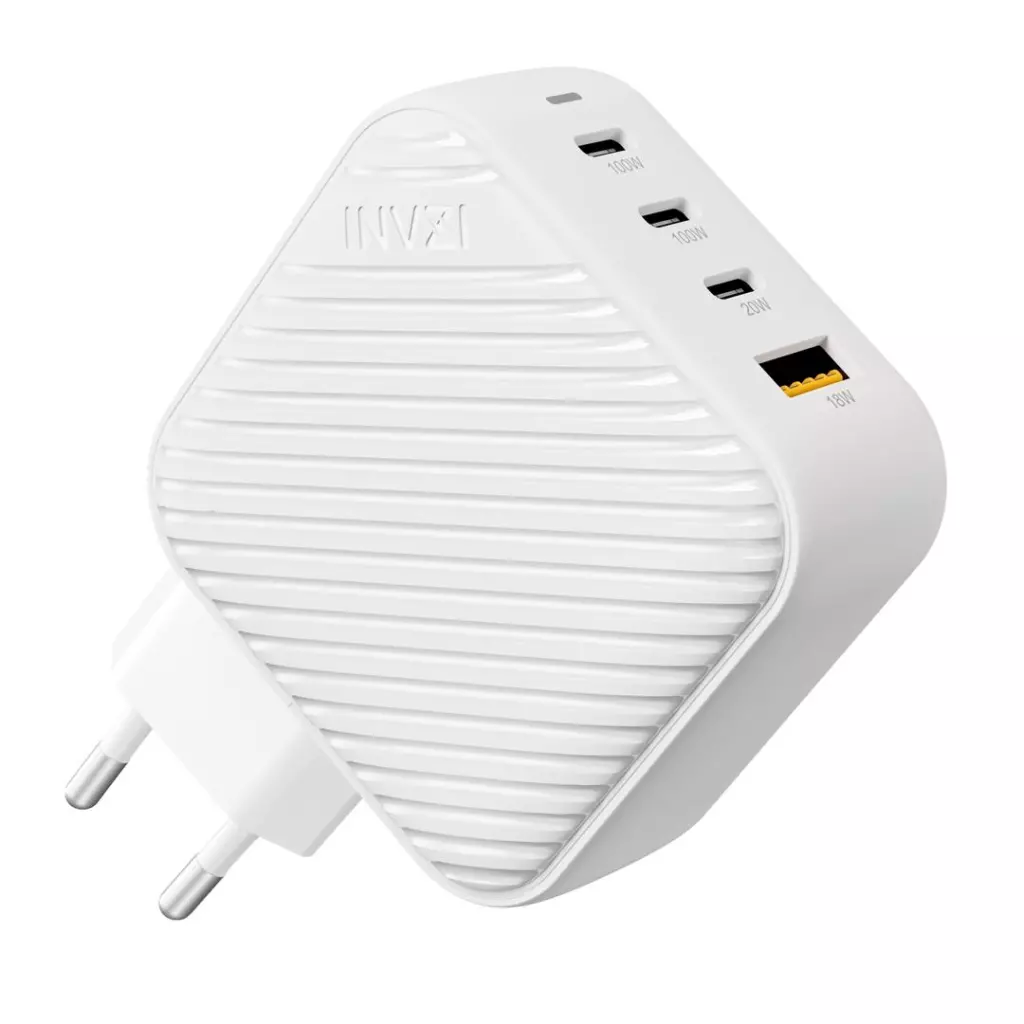 Obrázek produktu Invzi® 100W GaN II USB-C adaptér s EU koncovkou bílý