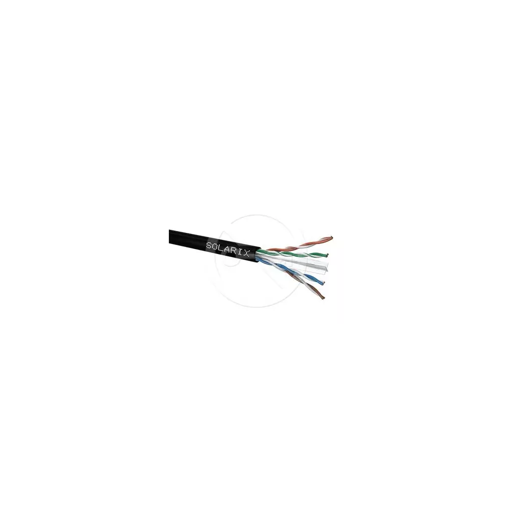 Obrázek produktu UTP kabel SOLARIX CAT6, PE VENKOVNÍ, černý, bal. 100m