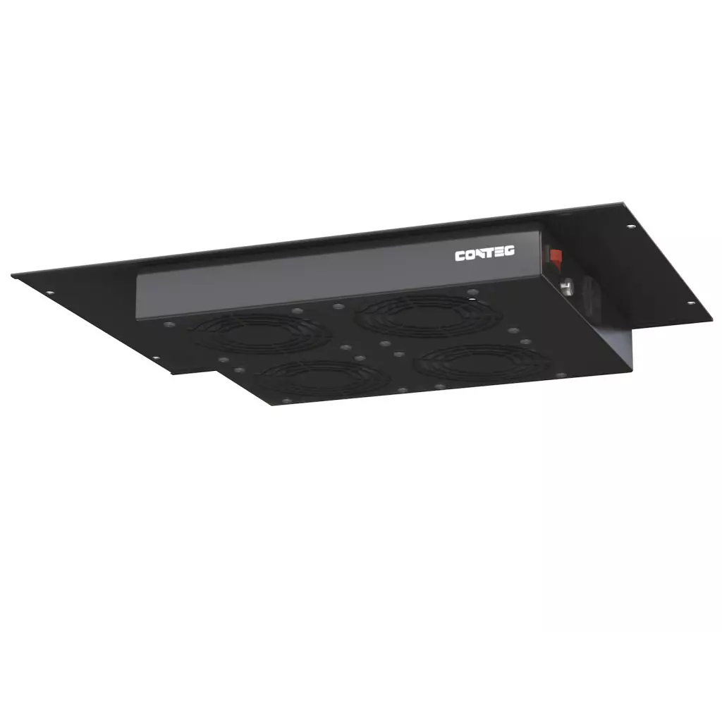 Obrázek produktu CONTEG Ventilační jednotka, 2x ventilátor, 230V, s termostatem, černá
