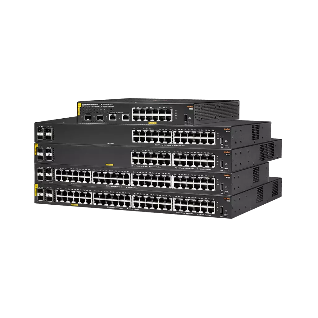 Obrázek produktu HPE Switch Aruba 6000, 24x10/100/1000BASE-T + 1x SFP, POE+ 370W, Web Managed