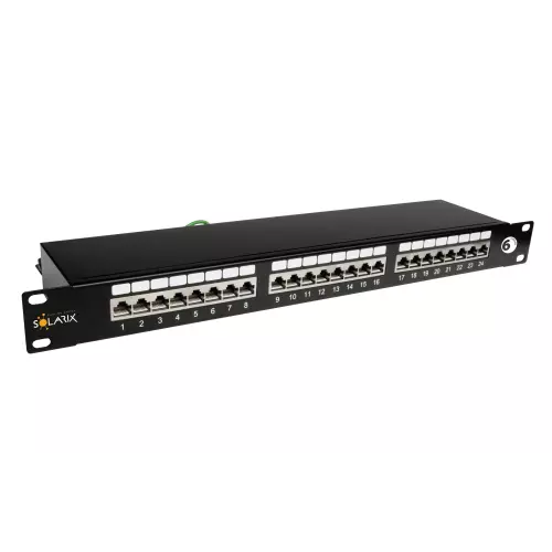 obrázek produktu SOLARIX Patch panel STP 24xRJ45 kat. 6, 1U, 19", osazený, černý