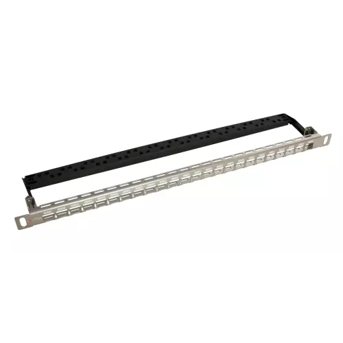 obrázek produktu SOLARIX Patch panel pro 24 modulů keystone, neosazený, 0,5U, stříbrný