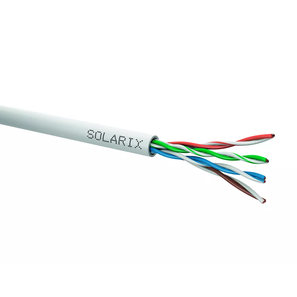 Obrázek produktu SOLARIX Kabel U/UTP, kat.5E, PVC Eca, šedý, cívka 1000m