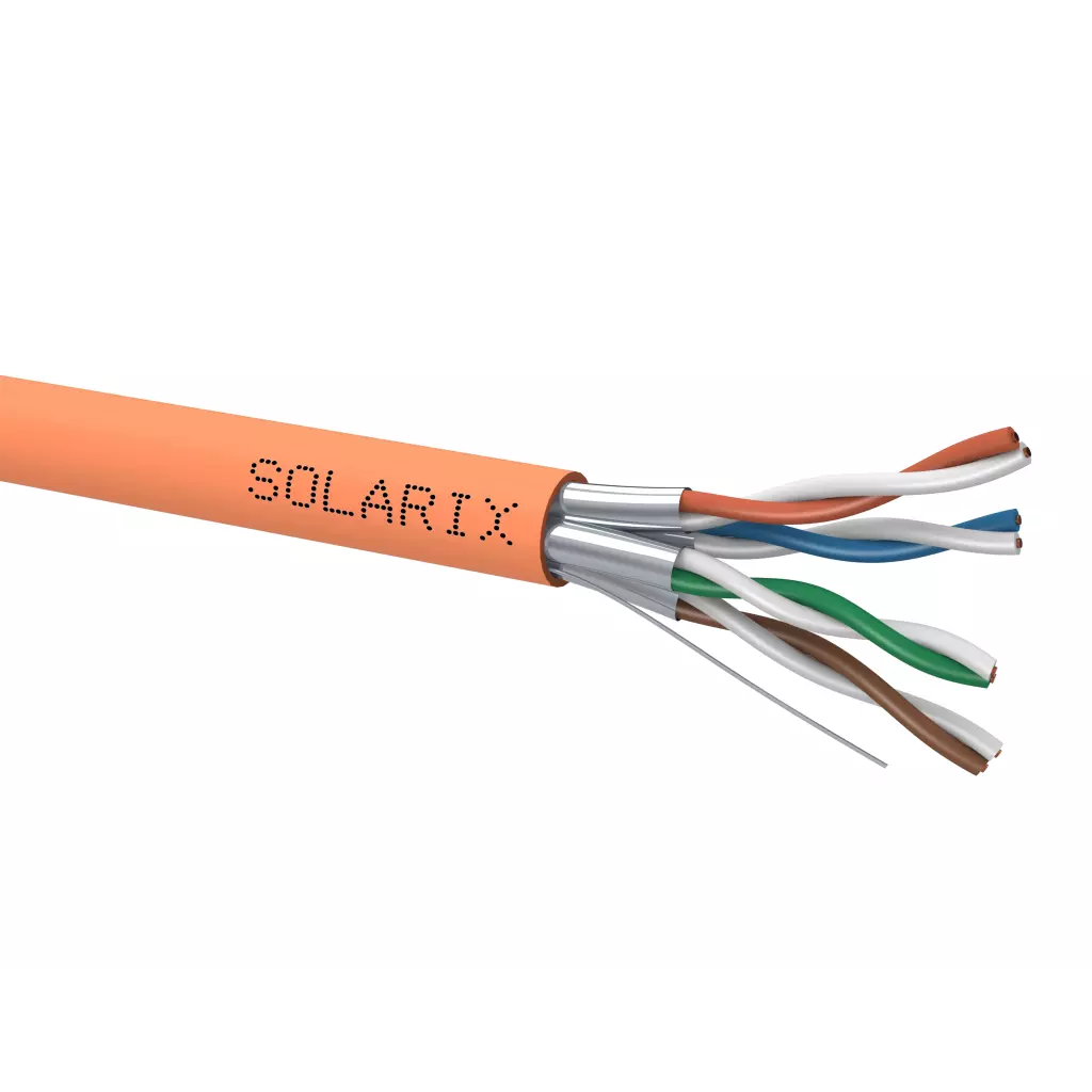 Obrázek produktu SOLARIX Kabel U/FTP, kat.6A, LSOH B2ca s1a d1 a1, oranžový, cívka 500m