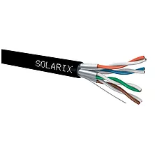 obrázek produktu SOLARIX venkovní kabel U/FTP, kat.6A, PE Fca, černý, cívka 500m
