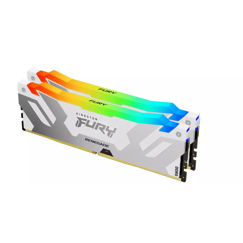 Obrázek produktu Kingston Fury Renegade RGB White DIMM DDR5 32GB 7200MHz, XMP, bílá (Kit 2x 16GB) - bílá