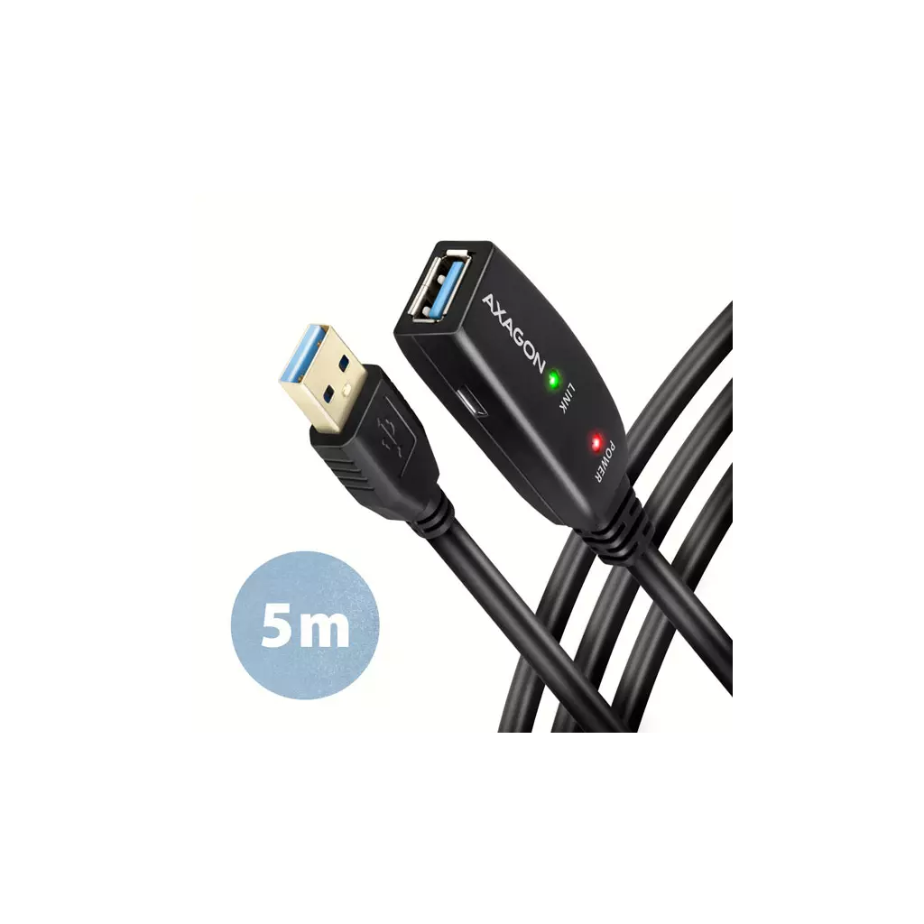 Obrázek produktu AXAGON ADR-305, USB 3.2 Gen 1 A-M -> A-F aktivní prodlužovací / repeater kabel, 5m