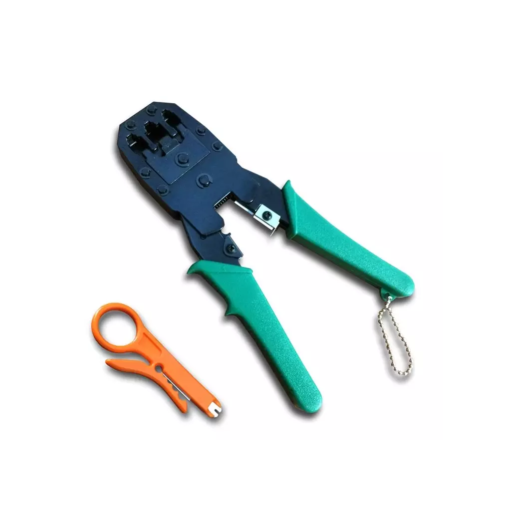 Obrázek produktu DATACOM Konektorovací kleště KOMBI 8P+6P+4P GR řetízek (RJ45,12,11