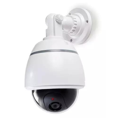 obrázek produktu NEDIS atrapa bezpečnostní kamery s blikající LED/ dome/ IP44/ venkovní/ bílá