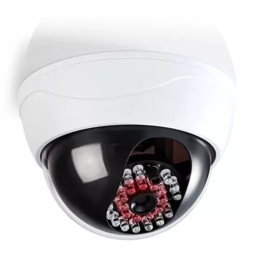 obrázek produktu NEDIS atrapa bezpečnostní kamery s infračervenou LED/ dome/ IP44/ venkovní i vnitřní/ bílá