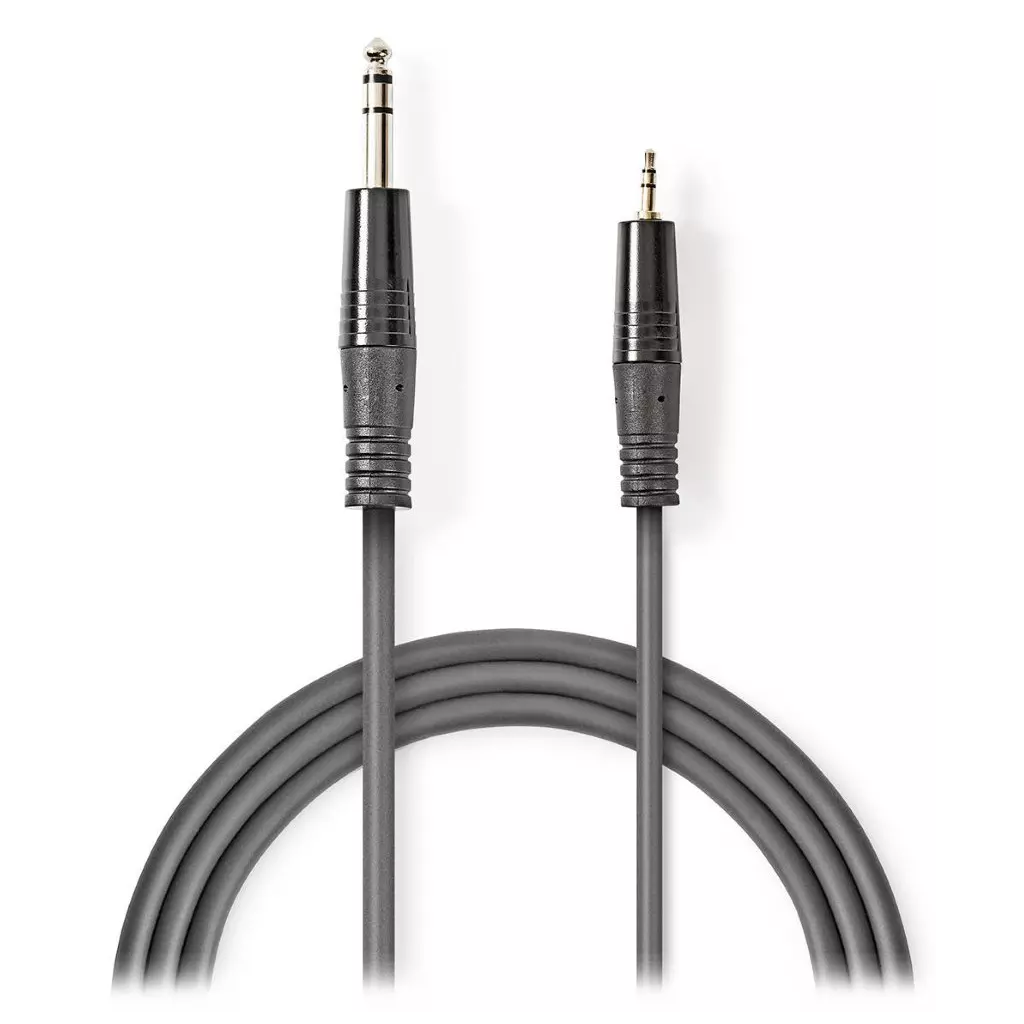 Obrázek produktu NEDIS stereo audio kabel/ 6,35 mm zástrčka - 3,5 mm zástrčka/ šedý/ 1,5m