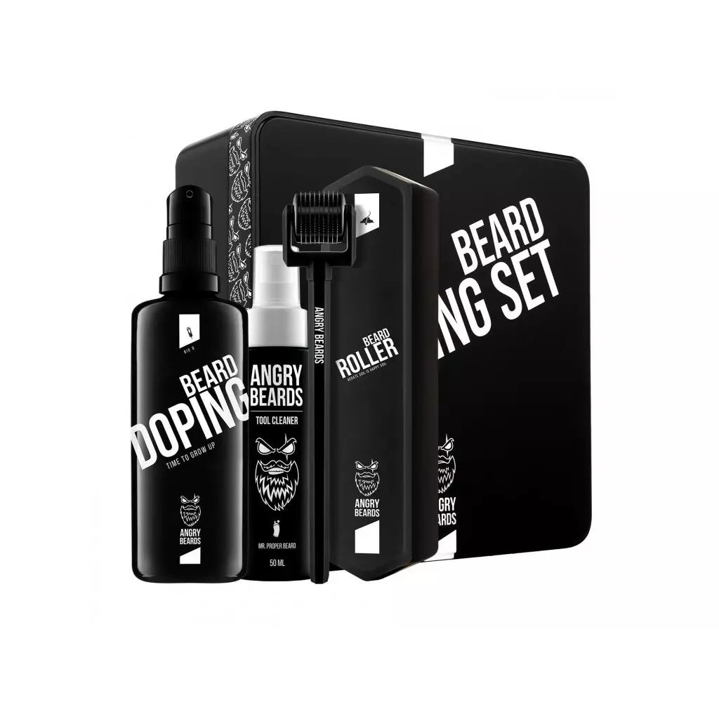 Obrázek produktu Angry Beards Sada pro růst vousů - Roller & Doping