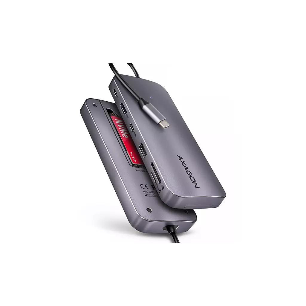 Obrázek produktu AXAGON HMC-6GM2, USB-C 10Gbps GEN2COMBO 6in1 hub