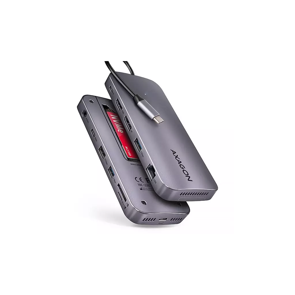 Obrázek produktu AXAGON HMC-12GM2 USB-C 10Gbps GEN2COMBO 12in1 hub