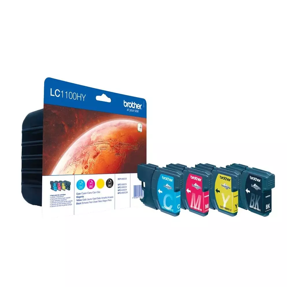 Obrázek produktu Brother inkoust LC-1100HY sada inkoustů magenta, yellow, cyan, black (750stran) - originální - žlutá/yellow