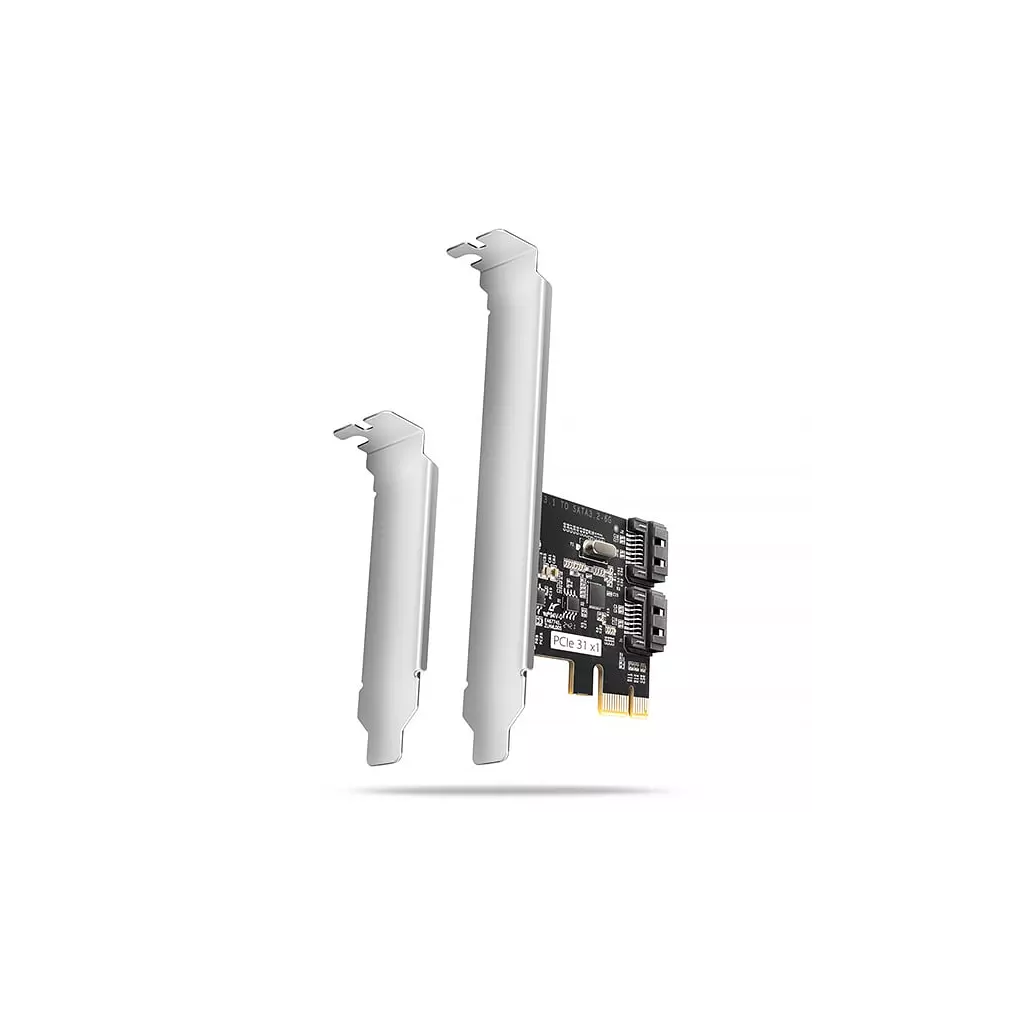 Obrázek produktu AXAGON PCES-SJ2, PCIe řadič - 2x interní SATA 6G port, JMB582, SP & LP
