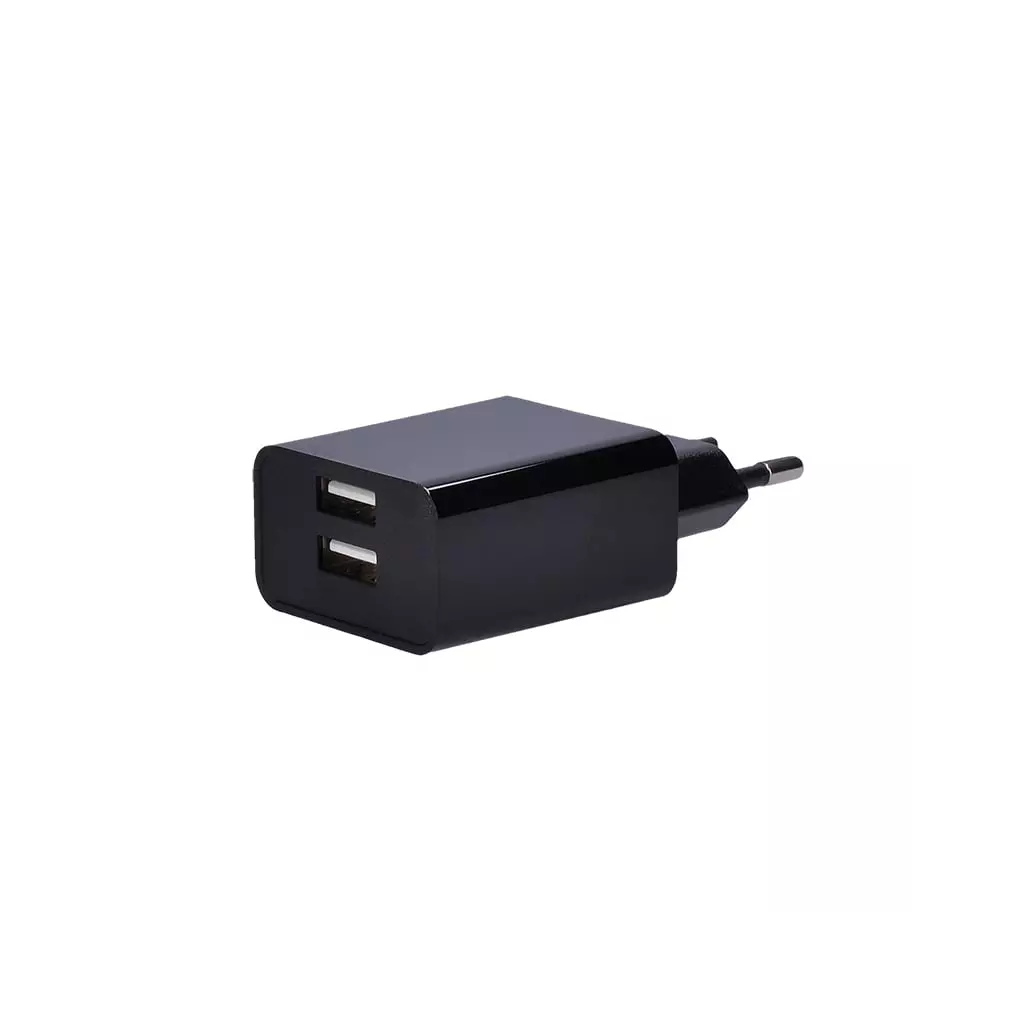 Obrázek produktu Solight USB nabíjecí adaptér, 2x USB, 3100mA max., AC 230V, černý - černá