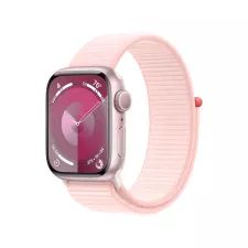 obrázek produktu Apple Watch Series 9 41mm Růžový hliník se světle růžovým provlékacím sportovním řemínkem