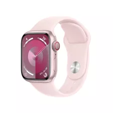 obrázek produktu Apple Watch Series 9 41mm Cellular Růžový hliník se světle růžovým sportovním řemínkem - M/L