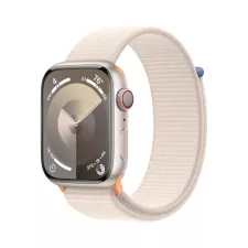 obrázek produktu Apple Watch Series 9 45mm Cellular Hvězdně bílý hliník s hvězdně bílým provlékacím sportovním řemínkem