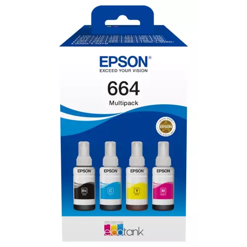 obrázek produktu Epson inkoustová náplň/ T66464A/ 664 EcoTank/ L120/ L310/ L305x/ L3060/ L3070/ L1300/ 4-colour Multipack - žlutá/yellow