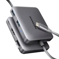 obrázek produktu AXAGON HMC-5HL USB 5Gbps hub, 2x USB-A, HDMI 4k/60Hz, RJ-45 GLAN, PD 100W, kabel USB-C 20cm