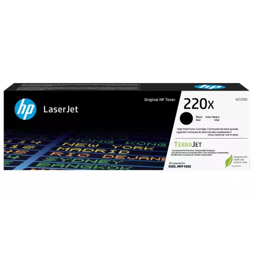 obrázek produktu HP toner 220X (černý, 7500str.) pro LaserJet Pro 4202dn, 4202dw, MFP 4302dw, MFP 4302fdn, MFP 4302fdw