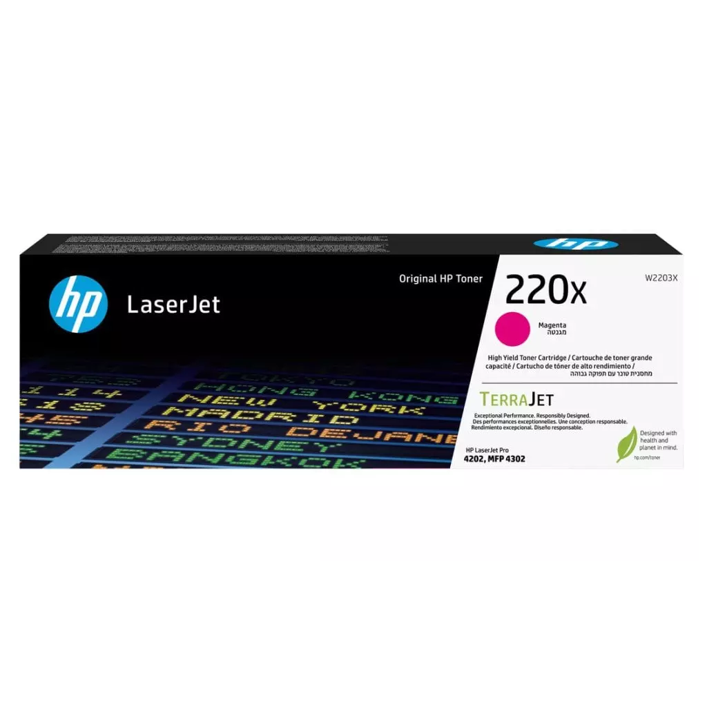 Obrázek produktu HP toner 220X (purpurový, 5500str.) pro LaserJet Pro 4202dn, 4202dw, MFP 4302dw, MFP 4302fdn, MFP 4302fdw