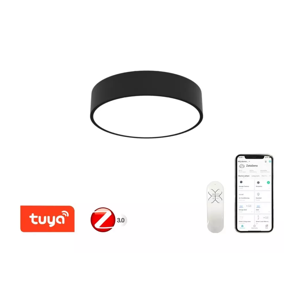 Obrázek produktu IMMAX NEO RONDATE SLIM Smart stropní svítidlo 40 x 7cm 28W černé Zigbee 3.0, TUYA