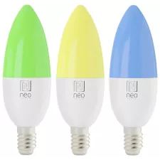 obrázek produktu IMMAX NEO SMART sada 3x žárovka LED E14 6W RGB+CCT barevná a bílá, stmívatelná, Wi-Fi, TUYA