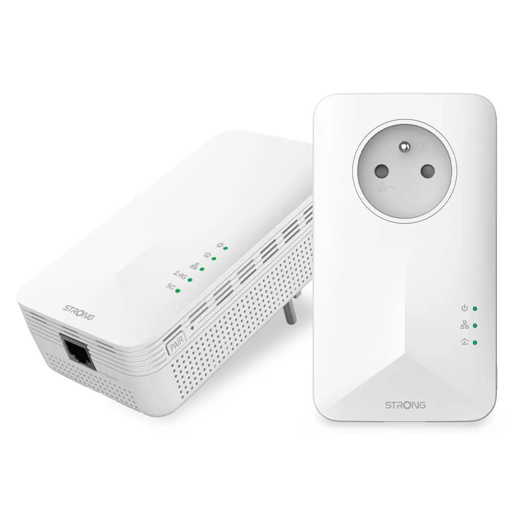 Obrázek produktu Strong sada 2x adaptérů Powerline 1000 WF DUO FRV2/ Powerline 1000 Mbit/s/ Wi-Fi 1200 Mbit/s/ 2x LAN/ bílý