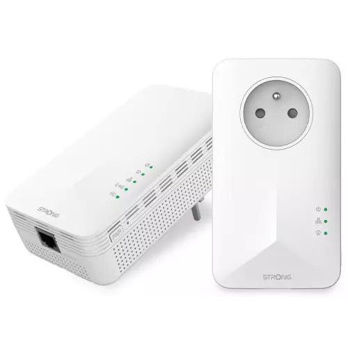 obrázek produktu Strong sada 2x adaptérů Powerline 1000 WF DUO FRV2/ Powerline 1000 Mbit/s/ Wi-Fi 1200 Mbit/s/ 2x LAN/ bílý