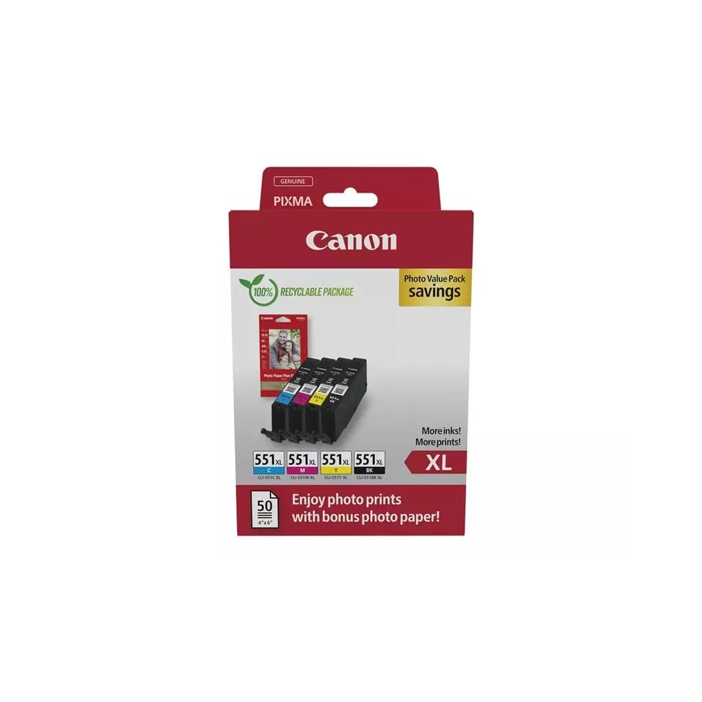 Obrázek produktu Canon CLI-551 XL C/ M/ Y/ BK Photo Value Pack - černá/black