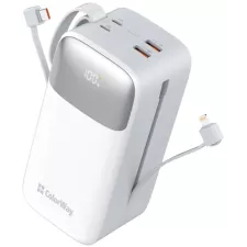 obrázek produktu ColorWay powerbanka 50 000mAh, 1x USB QC3.0/ USB-C/ Lightning/ 22,5W/ Bílá