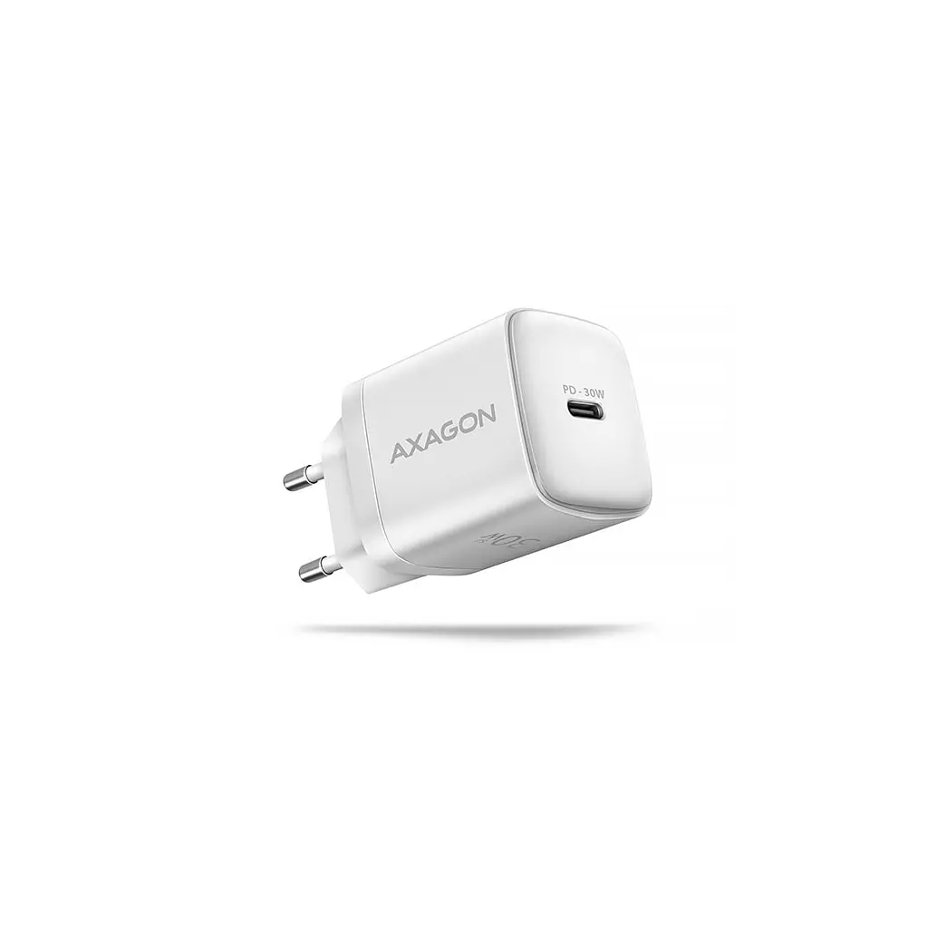 Obrázek produktu AXAGON ACU-PD30W, Sil nabíječka do sítě 30W, 1x port USB-C, PD3.0/PPS/QC4+/SFC/AFC/Apple, bílá - bílá