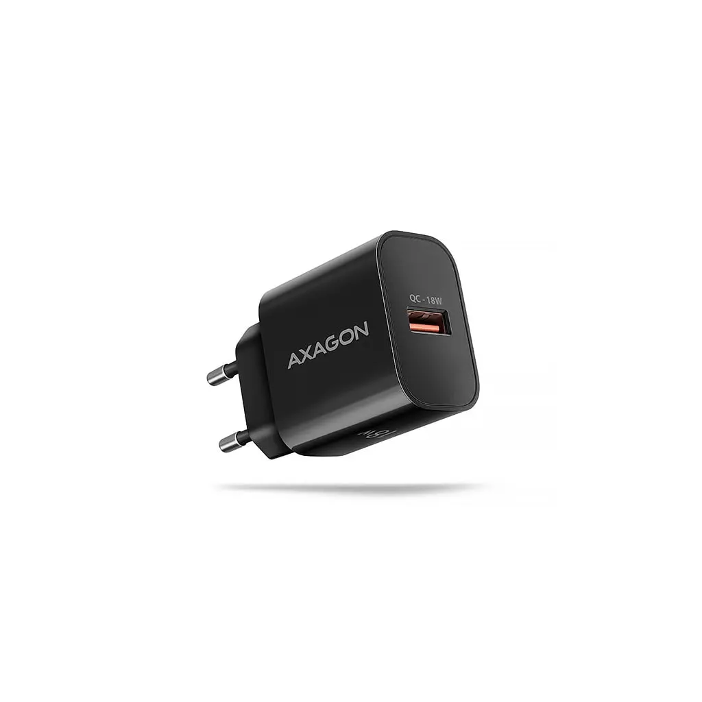 Obrázek produktu AXAGON ACU-QC18, nabíječka do sítě 18W, 1x port USB-A, QC3.0/AFC/Apple, černá - černá