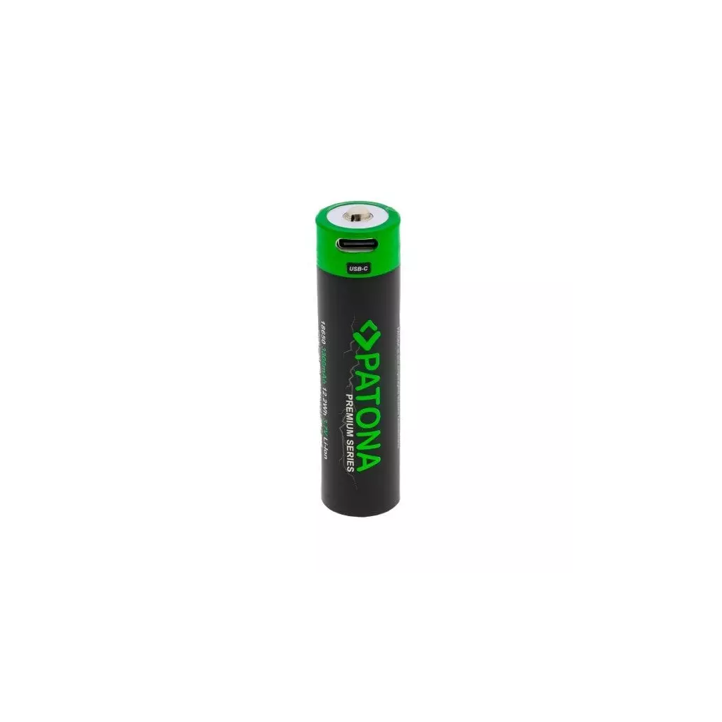 Obrázek produktu PATONA nabíjecí baterie 18650 Li-lon 3300mAh PREMIUM 3,7V s USB-C nabíjením
