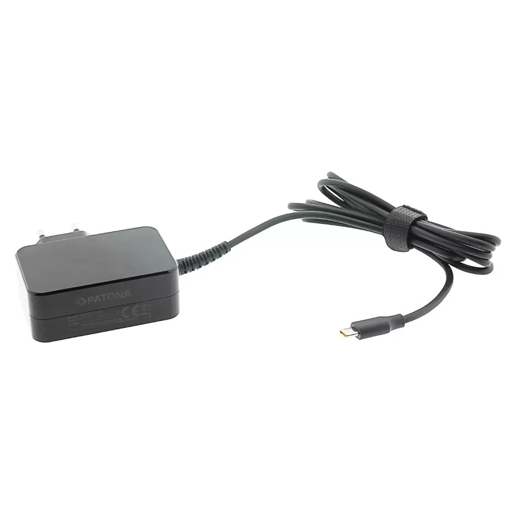 Obrázek produktu PATONA napájecí adaptér pro tablet PC/Smartphone/ 5V-20V 65W/ konektor USB-C/ černý/ Power delivery - černá